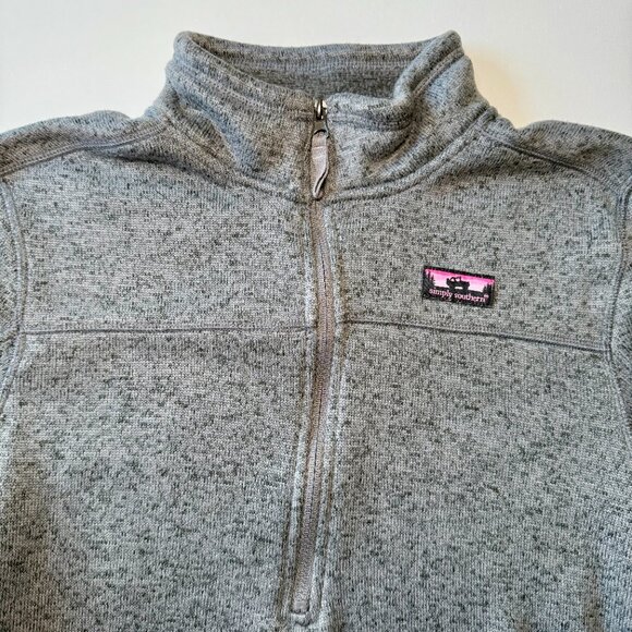 Simply Southern Women's Gray Half-Zip Pullover Sz Med Fleece Lightweight 2/$15 - Picture 5 of 13